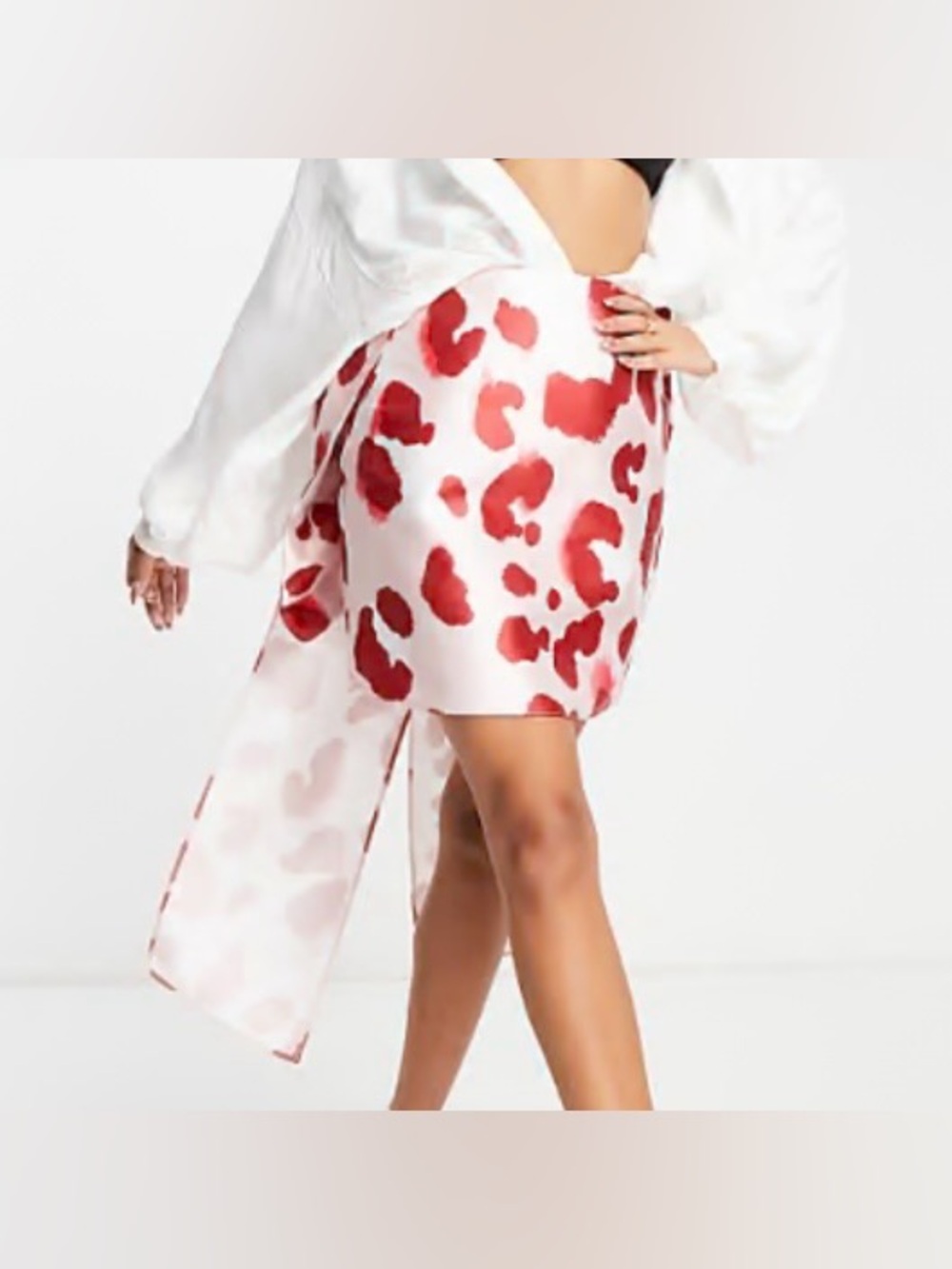 NWT ASOS LUXE Feminine Coquette Girl Satin Bow Back Mini Skirt Size 0